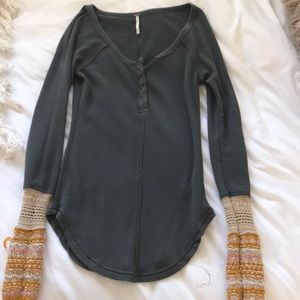 Free people thermal with woven sleeves